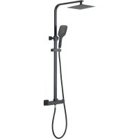 Orca Matt Black Square Bar Mixer Shower & Rainhead