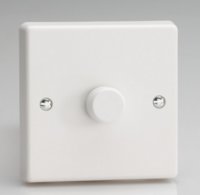 VARILIGHT  1 GANG 2 WAY V COM 15-220W LED DIMMER  WHITE  SUITABLE FOR TRIAC DIMMABLE DRIVERS EG ELED*