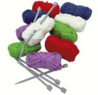 Knitting Kit - 10 x Wool & 10 x Plastic Knitting Needles