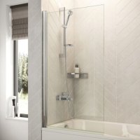 Tucker French Square Rise + Fall Bathscreen (Reversible) Chrome