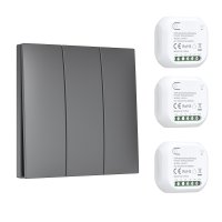 GREY 3G IP44 WIRELESS KINETIC SWITCH