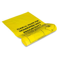 YELLOW CLINICAL WASTE BAGS (27CM x 46CM)
