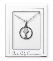 Silver Plated Necklet/Communion/Circle Shape   (C68912)
