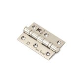 49581 - Polished Nickel 3 Inch Ball Bearing Butt Hinge (Pair) SS