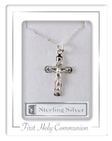 Communion Sterling Silver Crucifix Necklet   (C69191)