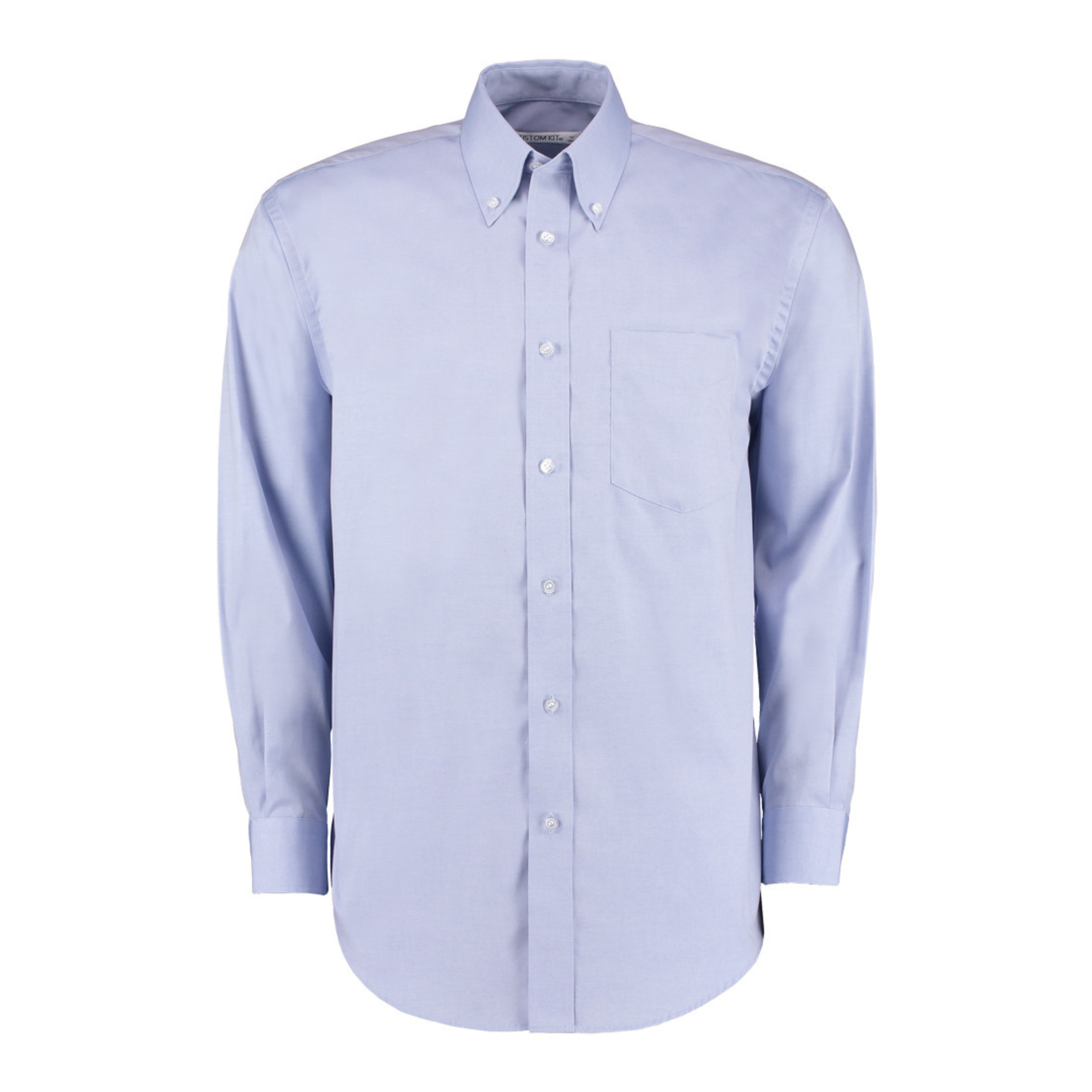 Kustom Kit Oxford Shirt, Long Sleeve, Light Blue