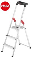 Hailo L60 Standardline 3 Step Ladder 150Kg Aluminium