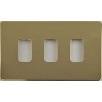 Schneider Ultimate Screwless Grid Polished Brass 3 Gang Ultimate Screwless|LV0701.1415