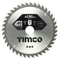 Timco Circular Saw Blade 190mm 40 Teeth