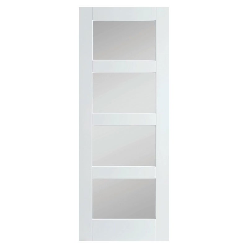 A0483 44mm Premium Primed White Shaker 4 Lite Frosted