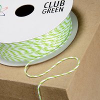 Stripy String Green/White - 1mm x 20m
