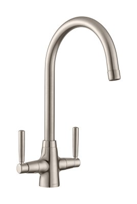 Leisure AquaSense Dual Lever Monobloc Tap - Satin Steel