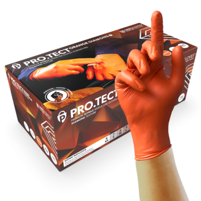 DIAMOND ORANGE NITRILE GLOVES 100PK