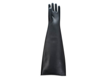 [188] Heavyweight Latex Black Rubber Gauntlet 17"