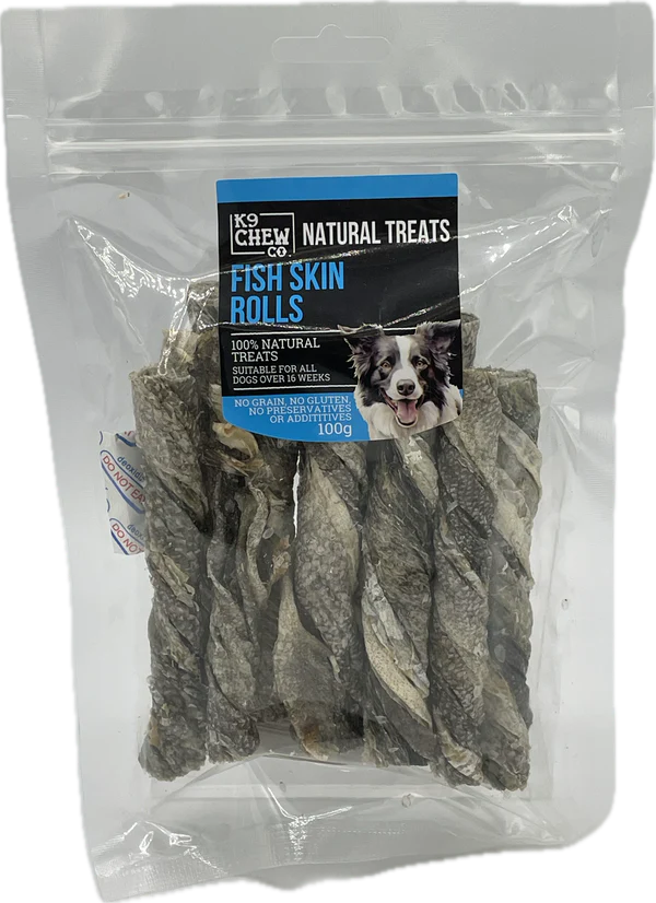 K9 Chew Co. Fish Skin Rolls 80pc 100g x 1