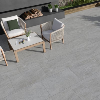 Tippers Porcelain Paving Moonstone Silver 900mm x 600mm x 20mm
