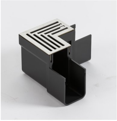 ACO Threshold Drain Corner Unit - Stainless Steel Grating 19059