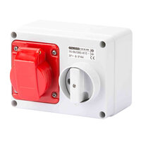 Gewiss GW66008 Interlocked Switch Socket - 16A - 3P+E - 380-415V (Red) - IP44