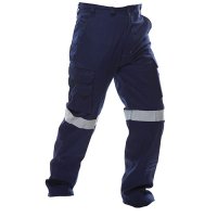 Cargo Trousers, 280gsm, Navy, Reflective