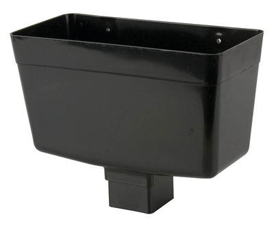 65mm Square Downpipe Hopper Black