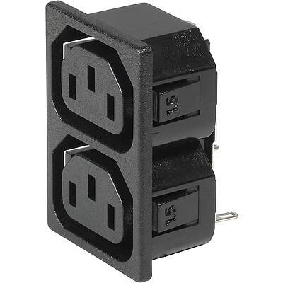 IEC Panel Outlet, 2 Gang outlet Panel Mount