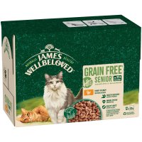 * James Wellbeloved Senior 11+ Cat Pouch Grain Free Turkey Gravy 85g x 12