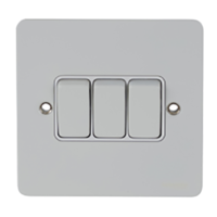 Schneider Flat Plate 3 Gang 2 Way Switch