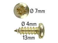 Screws Brass Plated  4x13mm 1/2"