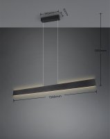 Trio GALWAY - Up/Down 35W Linear Pendant BLACK | LV2205.0021