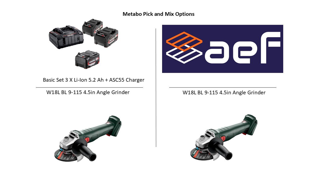 Metabo Pick and Mix, W18LBL9-115+ W18LBL9-115 520151