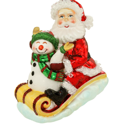 Santa & Snowman on Sleigh