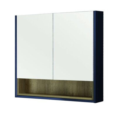 Lucca 80cm Mirror Cabinet - Matt Sapphire Blue