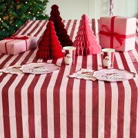 Pink & Red Stripe Paper  Tablecloth