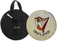 Koda 16" x 4" Irish Tuneable Bodhran with Solid Wooden Black Frame - Supplied with Beater and Bag - Ireland Design