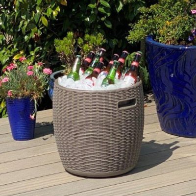 Budapest 37L Rattan Cooler Storage Stool