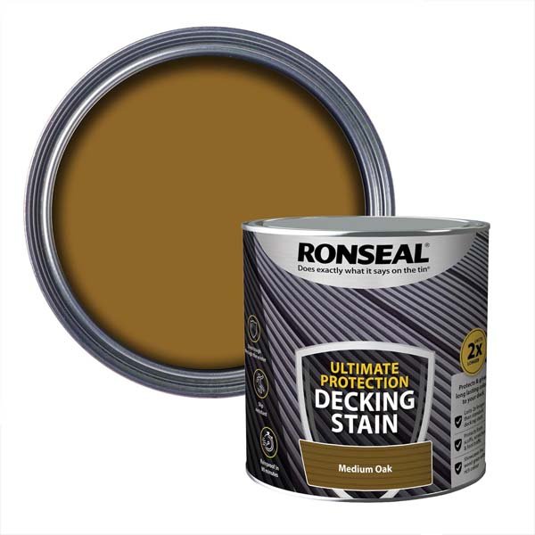 Ronseal Ultimate Protection Deck Stain Medium Oak 2.5L & Swatch