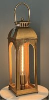 Handmade Cast Aluminium Lantern Lamp in Gold Finish 26"H BULB Included