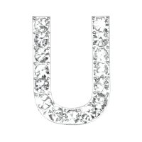 Small Diamante Letter "U" - 20mm