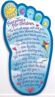 Wood Plaque/Footprints For Children   (AG31079)