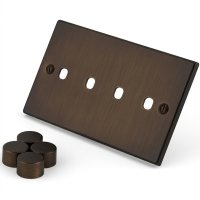 Dark Bronze 4 Gang Dimmer Plate & Knobs 6060-224