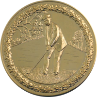 50mm Gold Golf Medallion