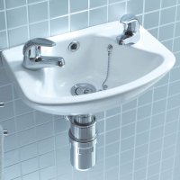 Lecico Atlas 2 Tap Hole White Wall Hung Basin