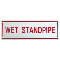 Wet Standpipe Sign, 6" (W) x 2" (H), Aluminum