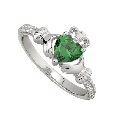 sterling silver claddagh ring may birthstone s2106205 from Solvar