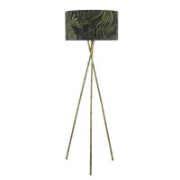 DISC - BAMBOO TRIPOD FLOOR LAMP, ANTIQUE BRASS, BASE ONLY