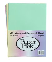 A4 Assorted Coloured Card - Pastel (50)