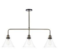 Ray 3 Light Bar Pendant, Antique Brass Clear | LV1802.0085