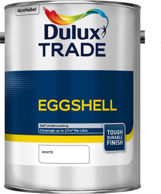 Dulux Trade Eggshell White 5L Paint 5184006