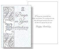 Card/Birthday Prayer/Silver Foil/Pearlised   (25020)