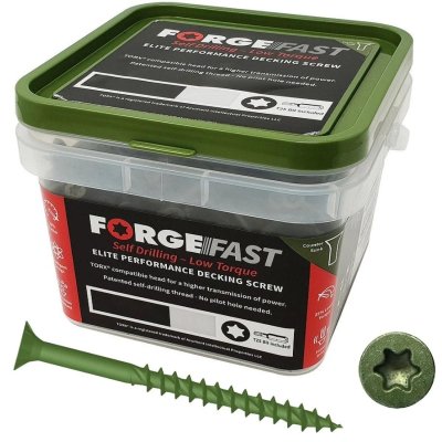 Forgefast Elite Decking Screws 4.5 x 60mm (Tub of 500) Green